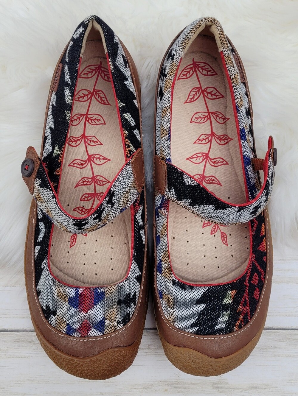 Keen Harvest Mary Jane Button Shoes Aztec Southwest Bohemian Flats Women's 11